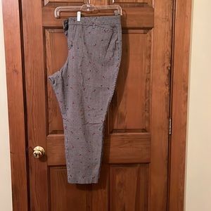 Black and white checked ankle pants